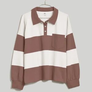 Madewell Striped Rugby Polo Shirt L